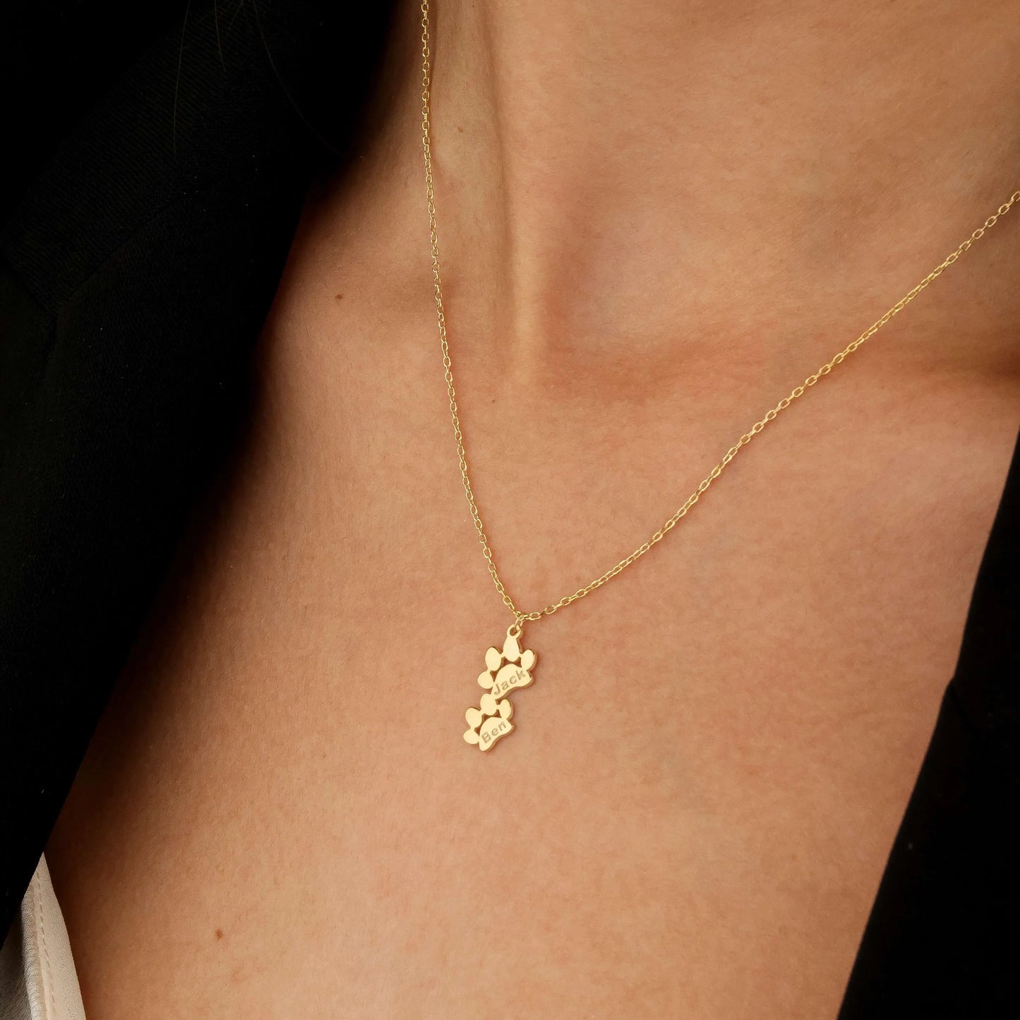 Collar personalizado de huella con nombre