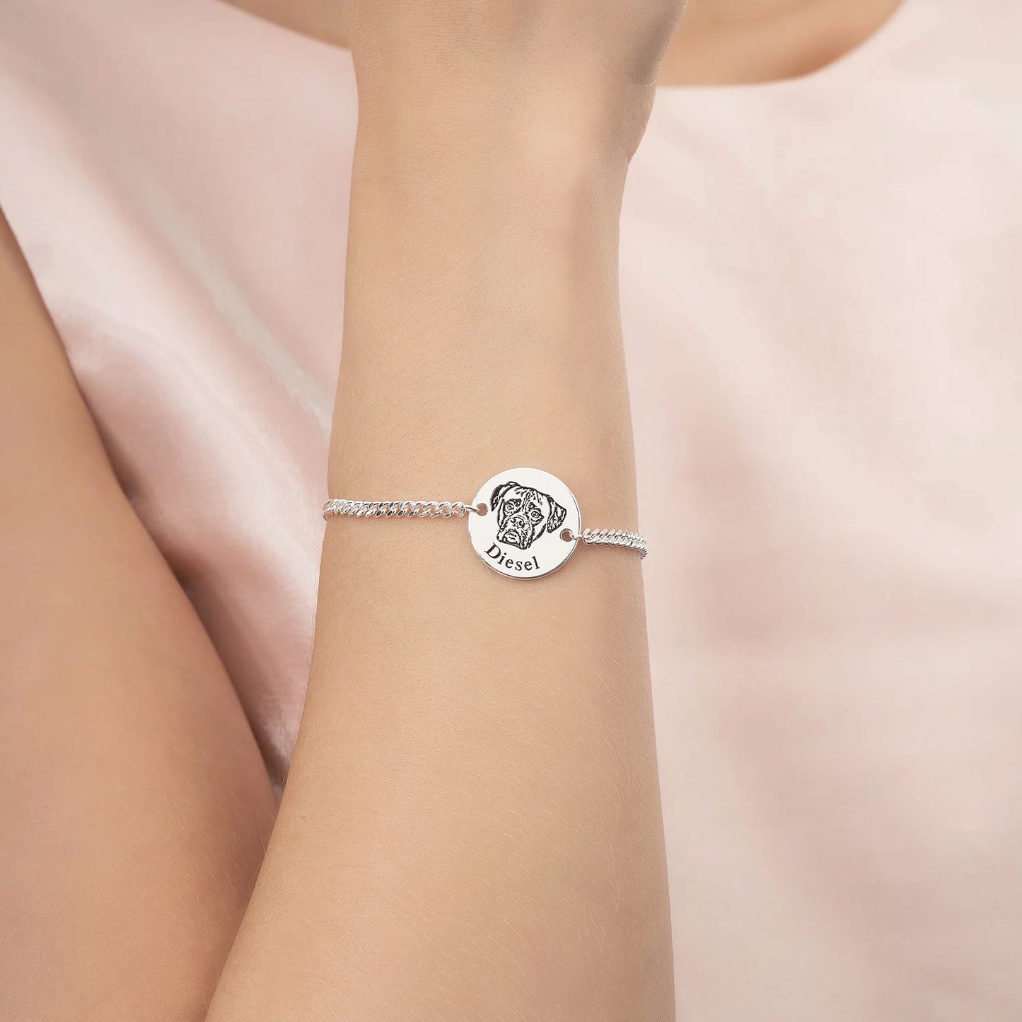 Pulsera personalizada con grabado de mascota