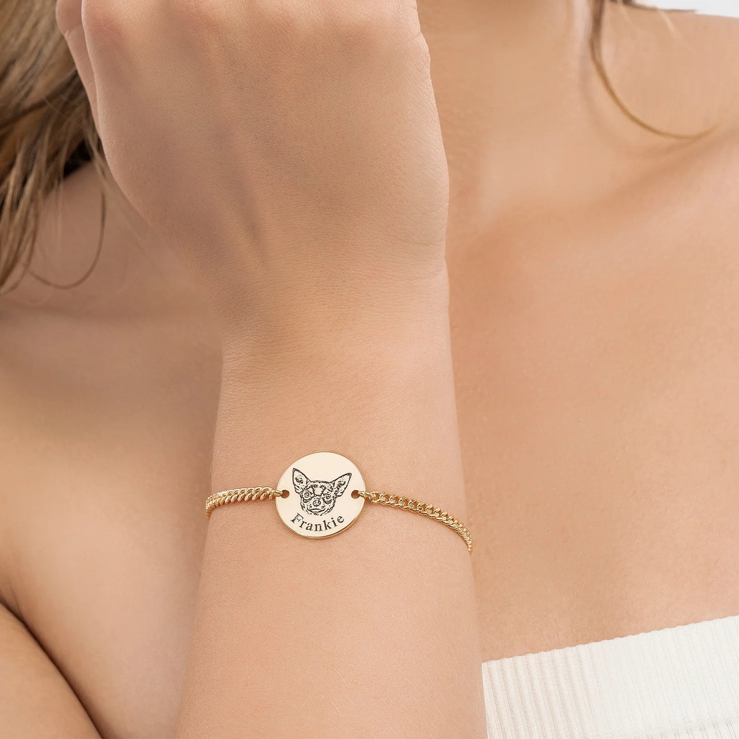 Pulsera personalizada con grabado de mascota