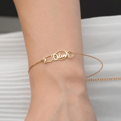 Pulsera personalizada con nombre de gato