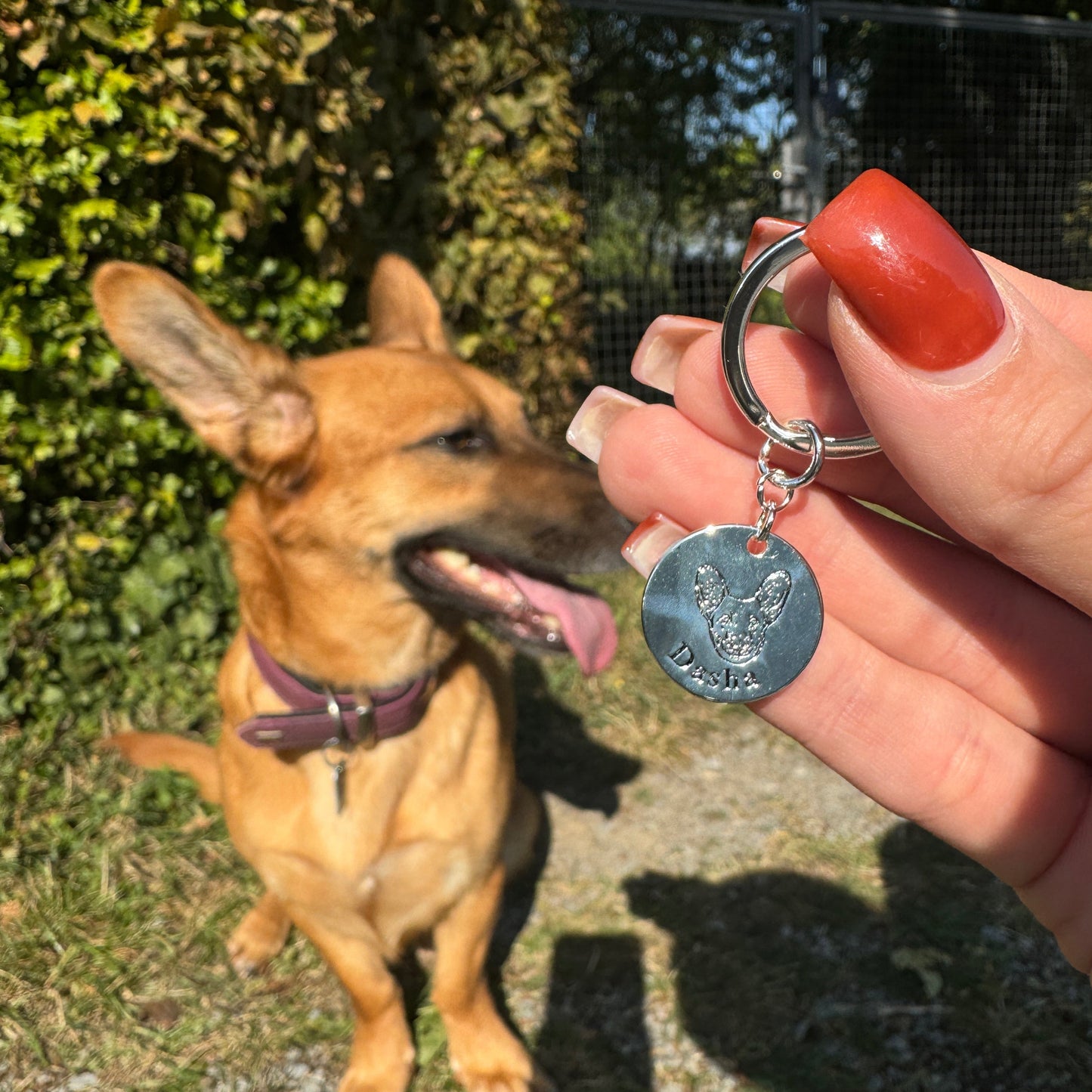 Llavero personalizado con grabado de mascota