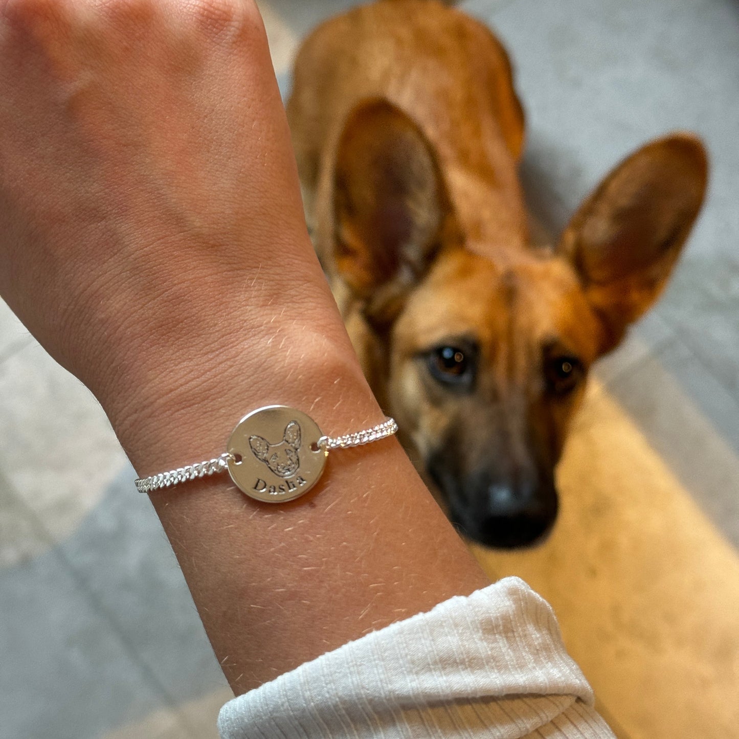 Pulsera personalizada con grabado de mascota