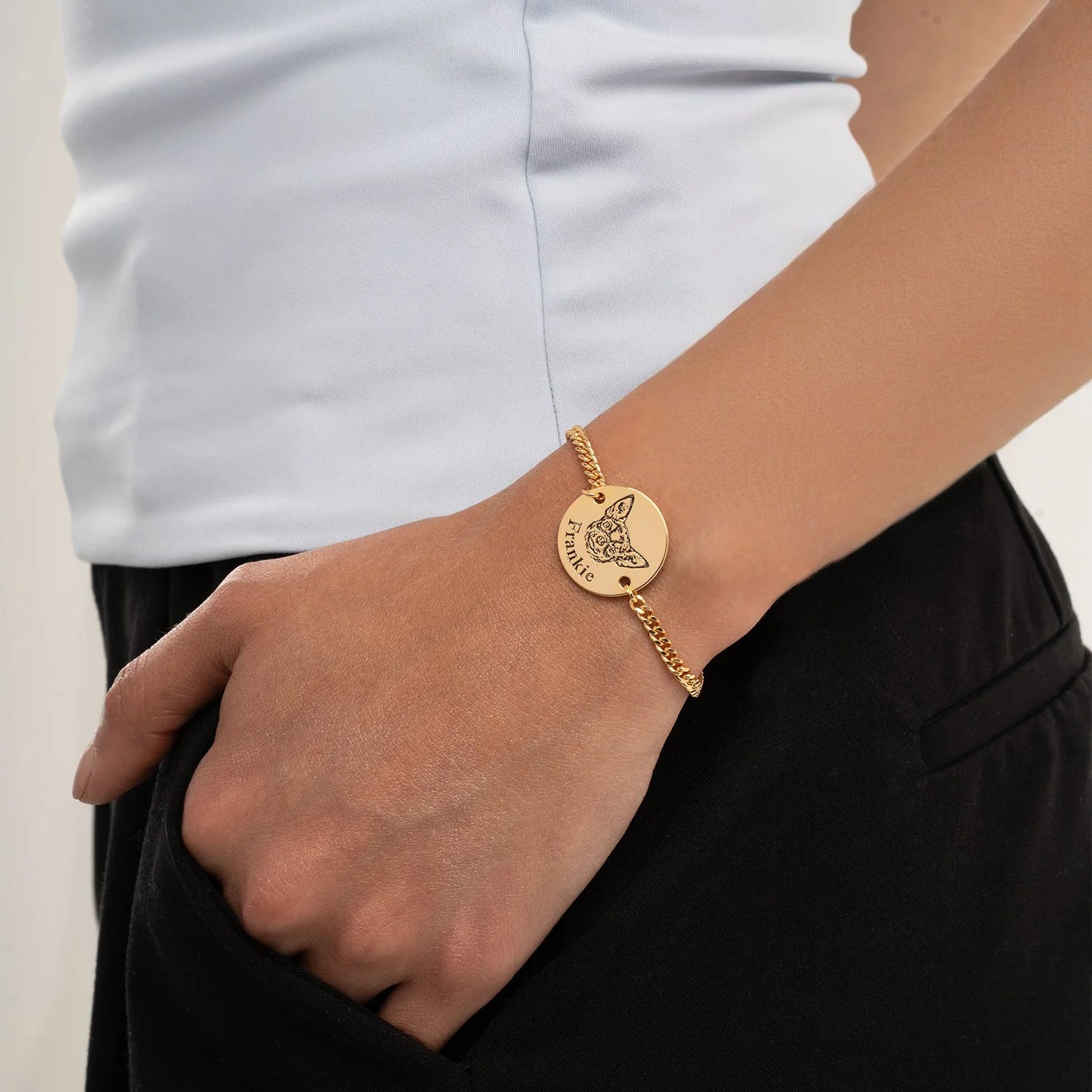 Pulsera personalizada con grabado de mascota