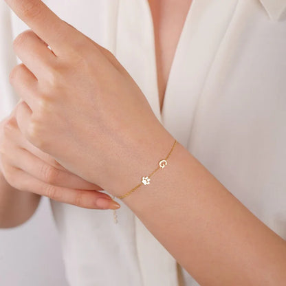 Pulsera con iniciales personalizadas en horizontal